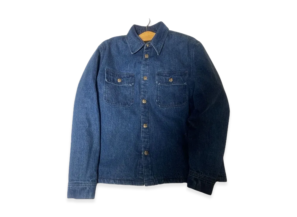 Chrome Hearts Work Dog Crossball Button Padded Denim Jacket "Indigo"