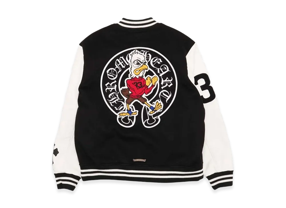 Chrome Hearts Cashmere And Leather Varsity Jacket "Black"