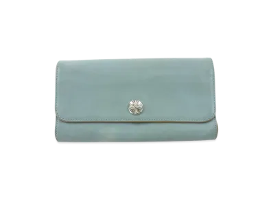 Chrome Hearts Judy Novelty Crossball Button Leather Long Wallet "Silver"