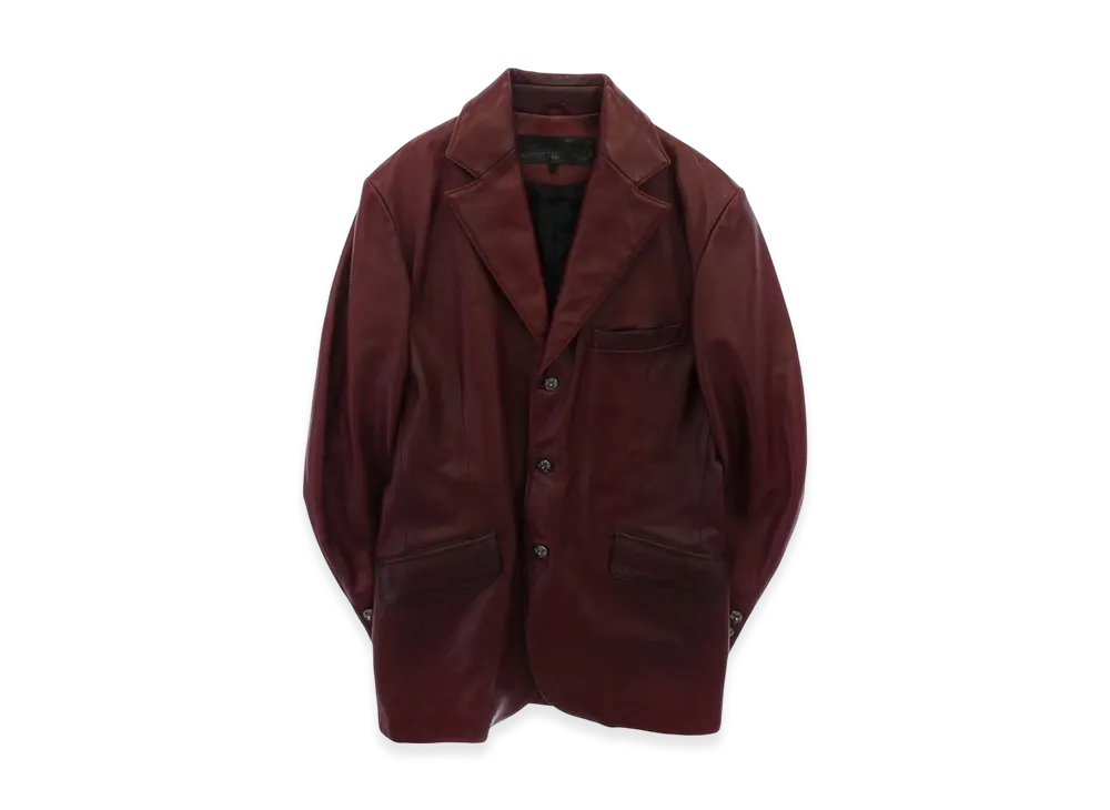 Chrome Hearts 3B Leather Tailored Jacket "Wine Red"