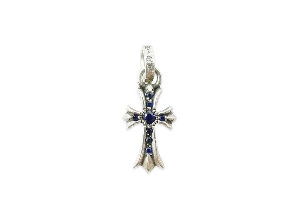 Chrome Hearts Baby Fat Pave Sapphire Pendant Top "Silver"