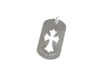 Chrome Hearts Cutout Cross Large Dog Tag Pendant Top SV925 "Silver"