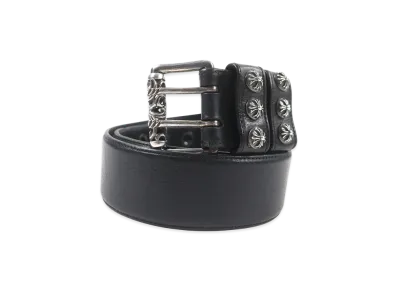 Chrome Hearts Double Pin Roller Belt Crossball "Black/Silver"