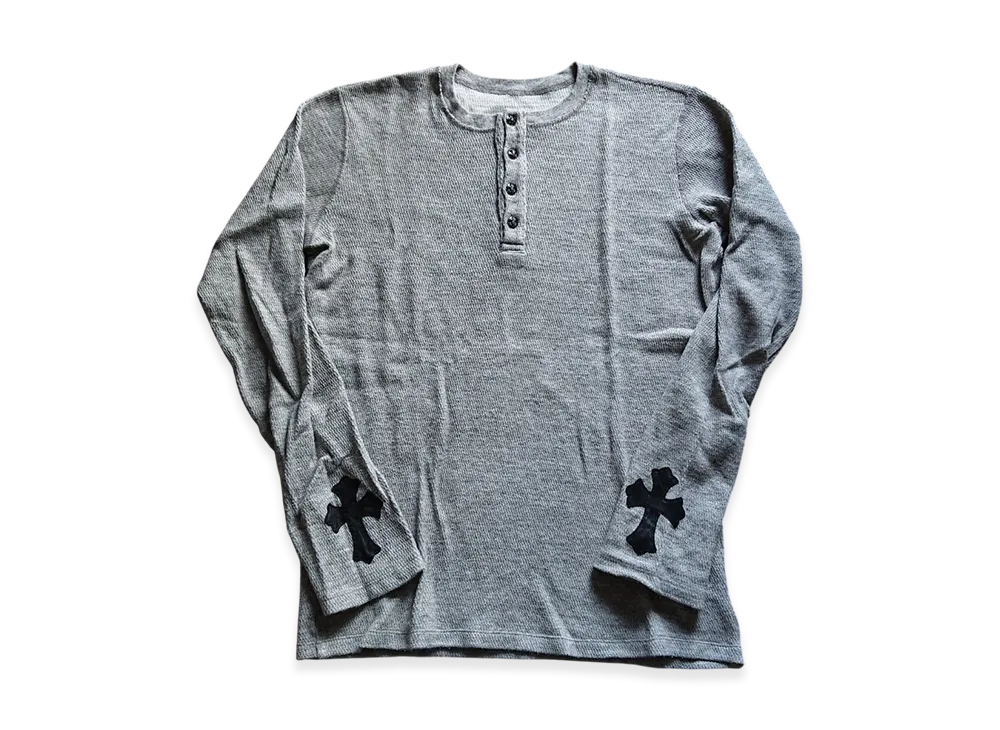 Chrome Hearts BS Fleur Cross Patch Thermal Shirt "Gray"