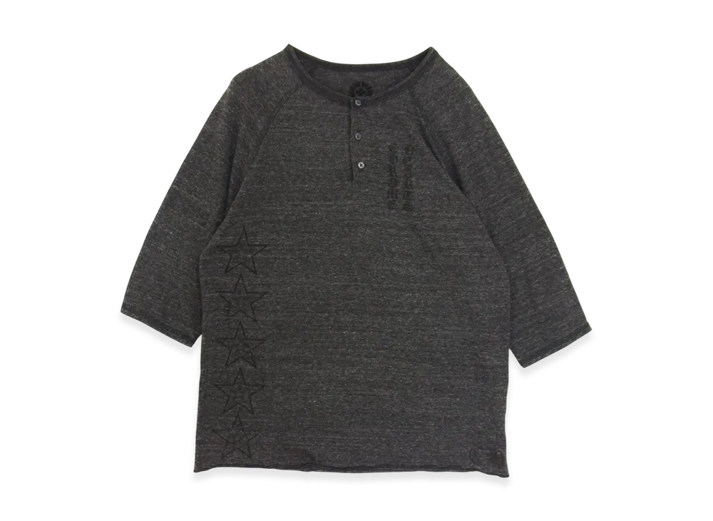 Chrome Hearts Back Logo Star Print Henley Neck "Charcoal Grey"