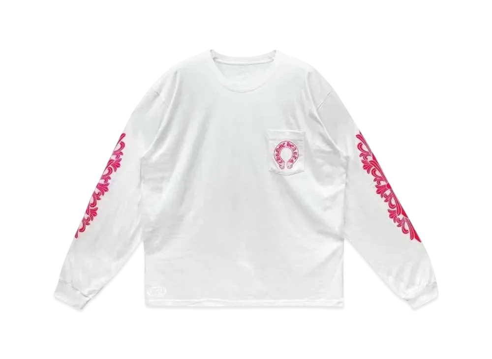 クロムハーツ ホースシュー フローラルクロス ピンクロゴ L/S ポケット