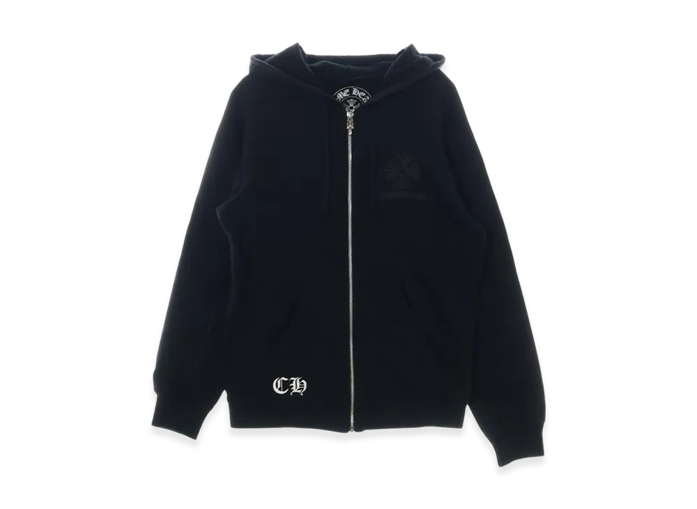 クロムハーツ CHプラスロゴ ジップアップパーカー "ブラック"