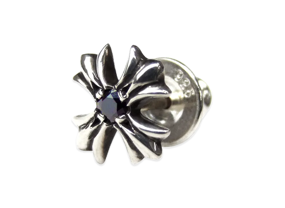 Chrome Hearts CH Plus Stud with Black Diamond "Silver/Black"