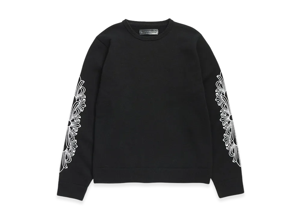 クロムハーツ フローラルクロス カシミヤ ニット "ブラック"