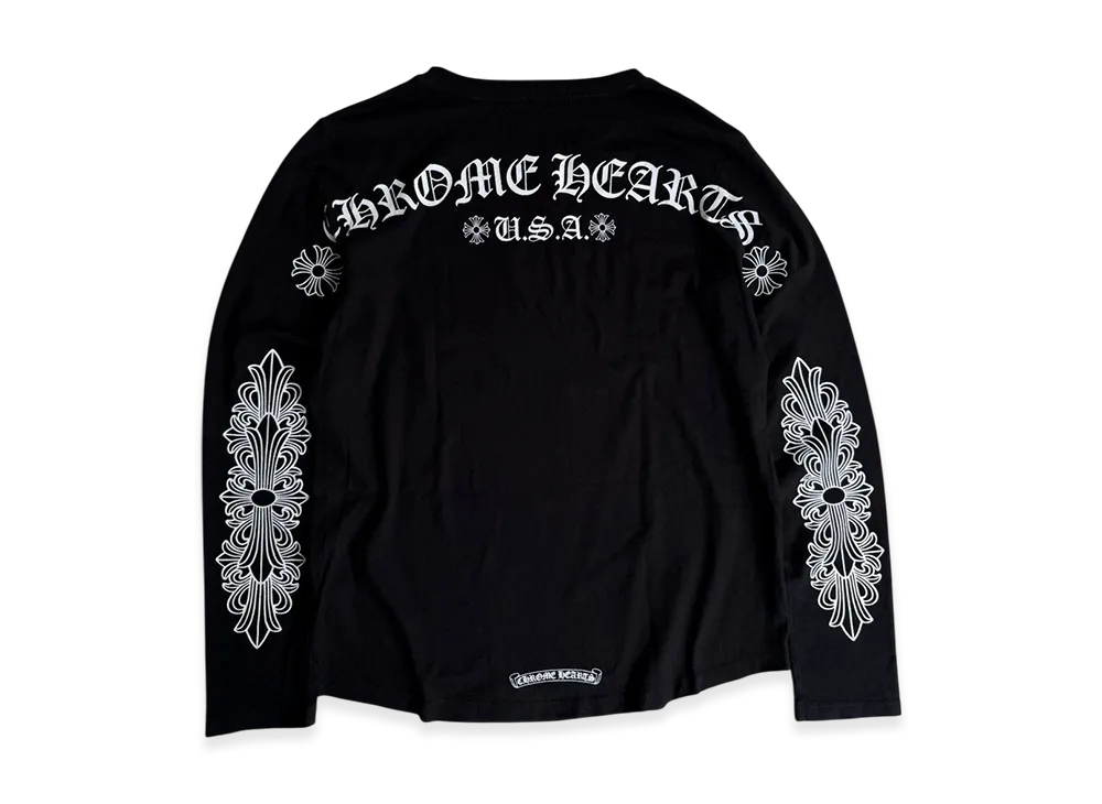 Chrome Hearts Floral USA Long Sleeve T-shirt "Black"