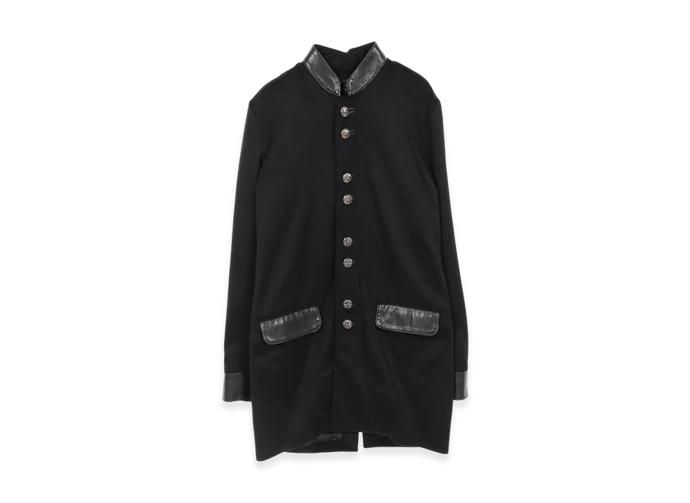 クロムハーツ クロスボールボタン カシミヤ カウレザー "ブラック"