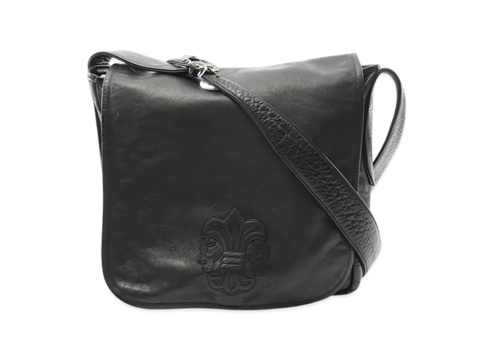 クロムハーツ ショルダー レザー バッグ "ブラック"