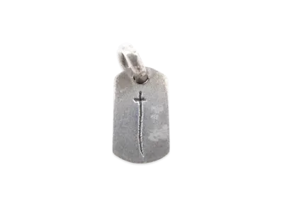 Chrome Hearts Tiny Dog Tag RS Cross Ginza Open Commemorative Pendant Top "Silver"