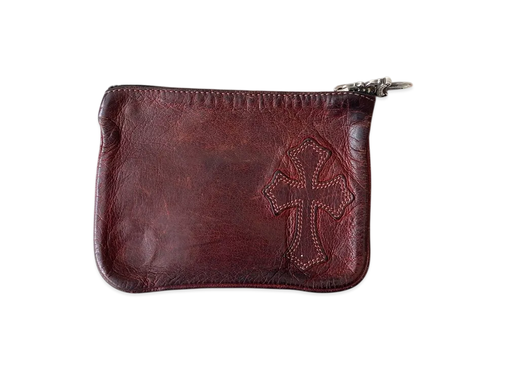 Chrome Hearts Zipper Wallet Change Perth Purses / Semetary Cross "Brown"