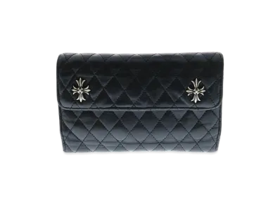 Chrome Hearts Wave Quilted Leather Wallet "Black"