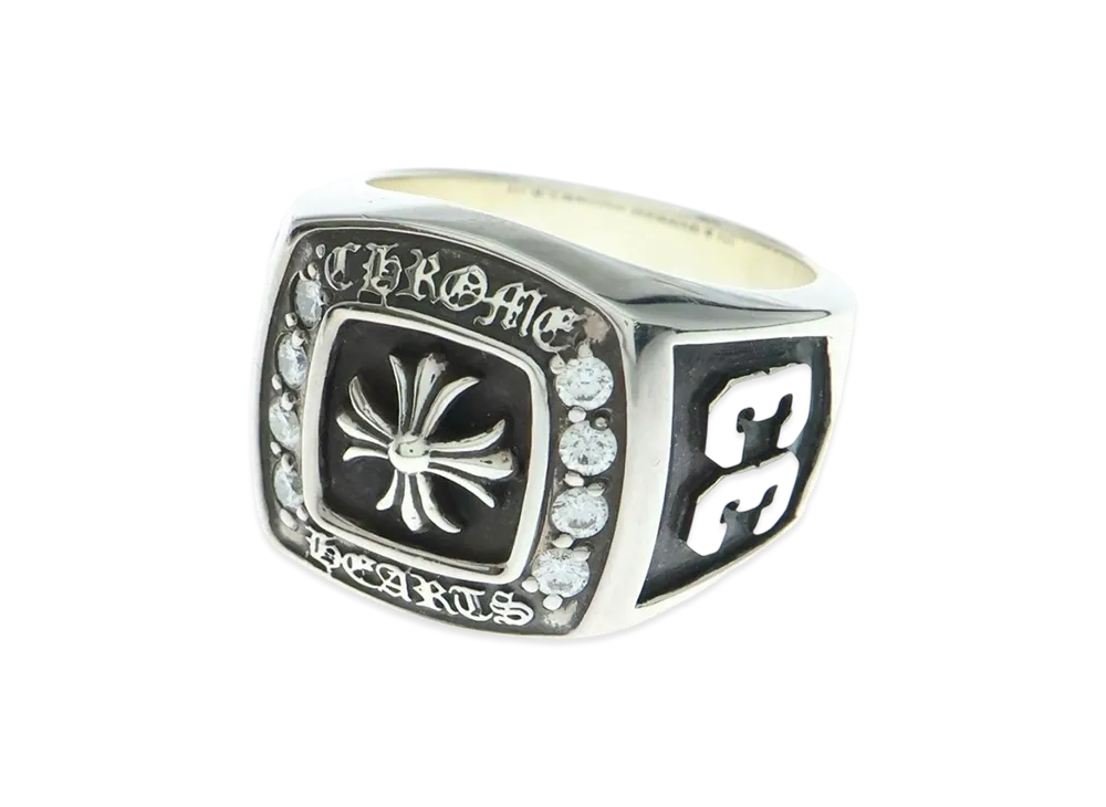 Chrome Hearts LRG Champion Pave Diamond Ring "Silver"