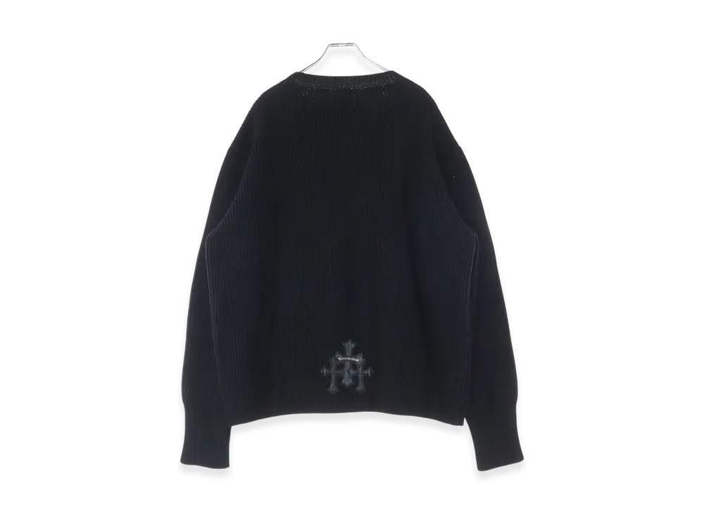 Chrome Hearts Y Not Cemetery Cross Patch Embroidered Cashmere Knit "Black"