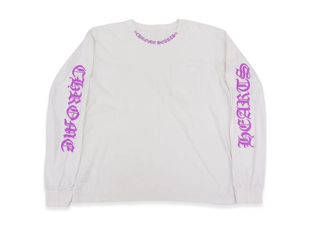 Chrome Hearts Neck Logo Long Sleeve Pocket T-Shirt "White"