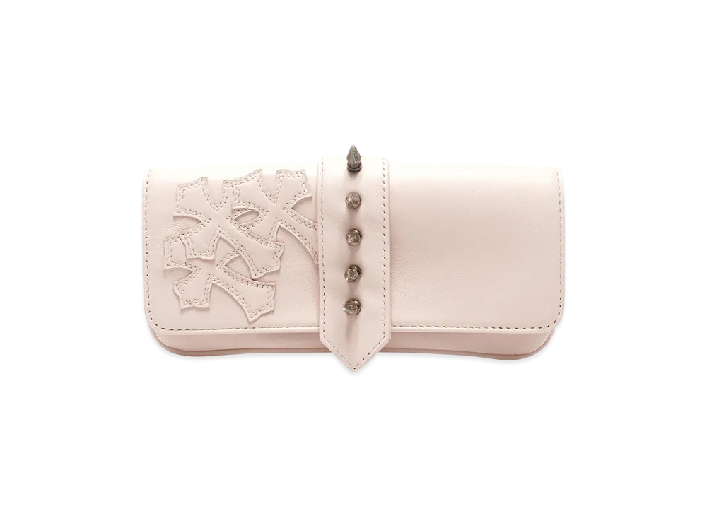 Chrome Hearts Leather Cemetery Cross Patch Wallet "Light Pink"