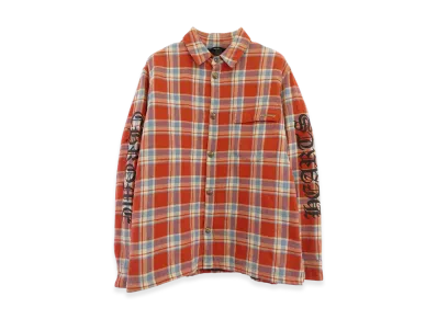 Chrome Hearts Y Not Work Dog Flannel Check Shirt Jacket "Red"