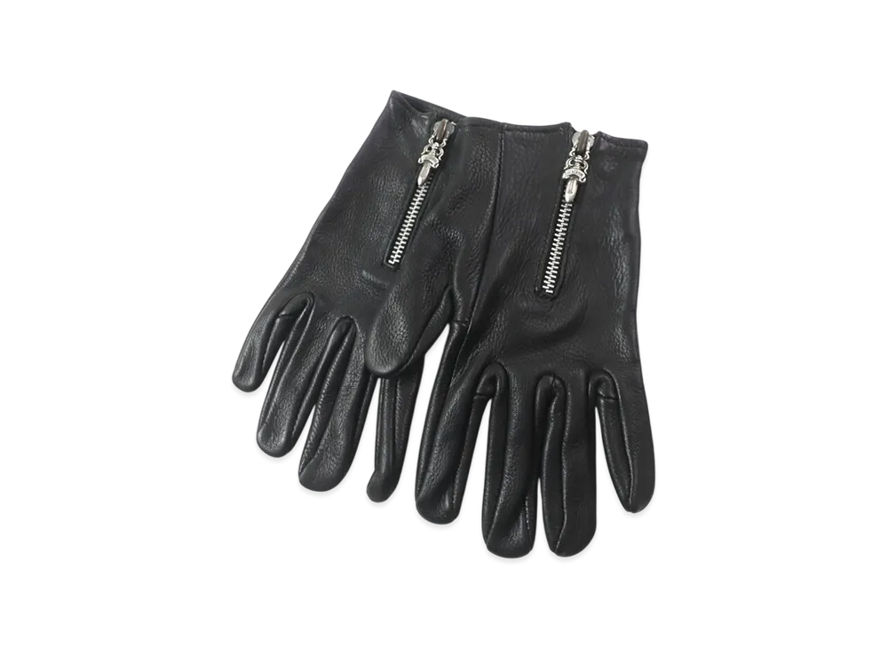クロムハーツ ダガー ジップ レザー グローブ 