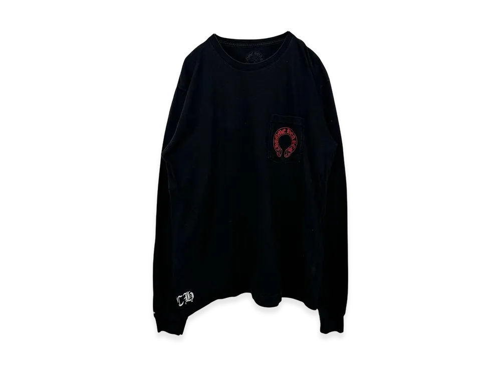 クロムハーツ セメタリークロス ロングスリーブ Tシャツ "ブラック/レッド"
