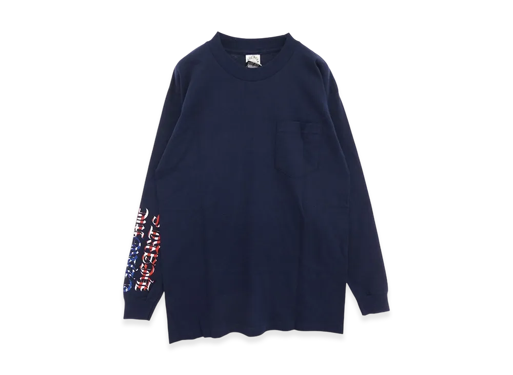 クロムハーツ アメリカンフラッグロングスリーブ Tシャツ "ネイビー"