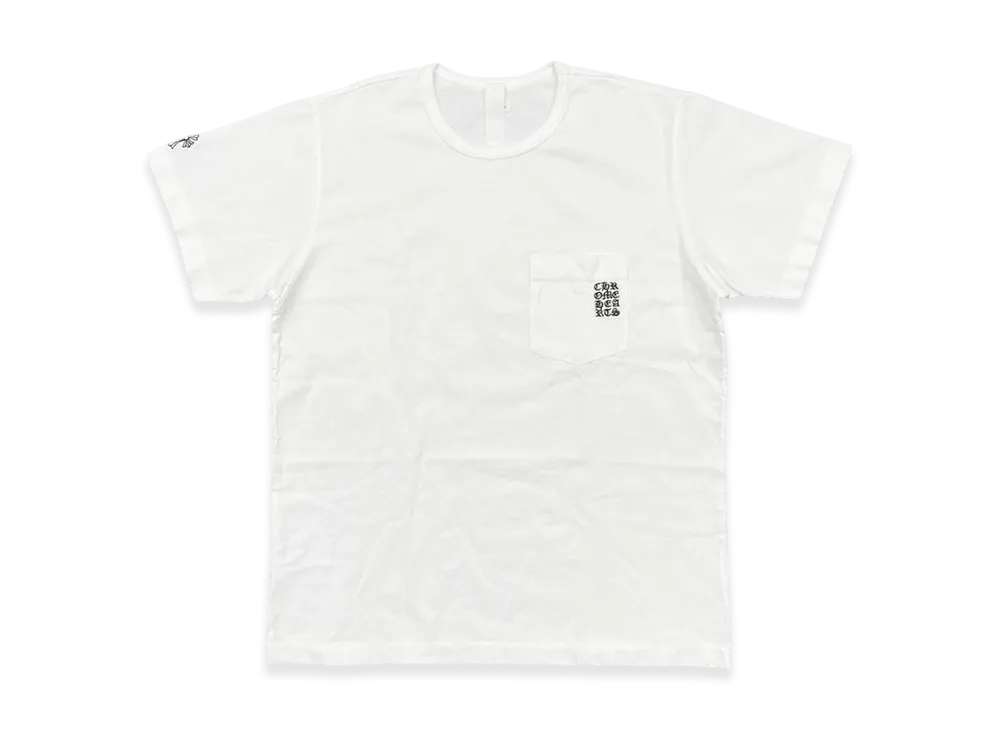 Chrome Hearts Y Not Light Work Crewneck Vertical Logo Embroidered S/S T-Shirt "White"