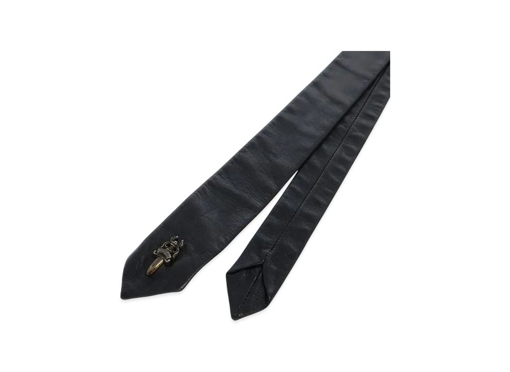 Chrome Hearts Dagger Motif Leather Necktie "Black"