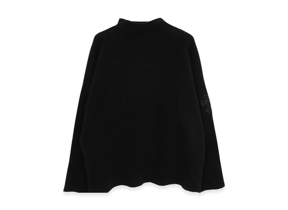 Chrome Hearts Unborn Calf Cross Patch High Neck Cashmere Knit "Black"