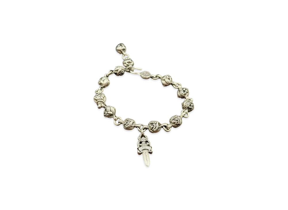 Chrome Hearts Celtic Ball Bracelet Dagger Charm "Silver"