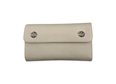 Chrome Hearts BS Fleur Button Leather Wallet "White"