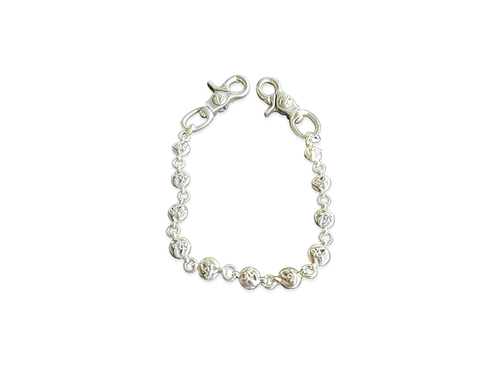 Chrome Hearts Vintage Celtic Ball Double Clip Wallet Chain "Silver"