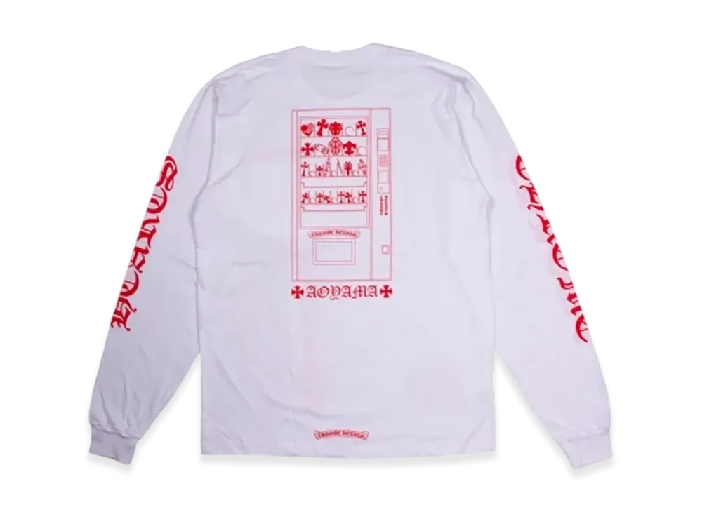 クロムハーツ 青山限定 ロングスリーブ ポケット Tシャツ "ホワイト/レッド"