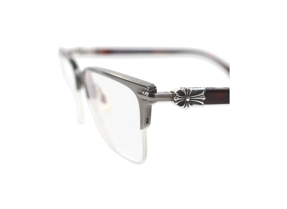 Chrome Hearts Sugar Walls 925 Half Rim Glasses 54 19-143 "Brown"