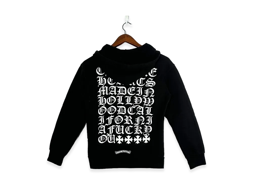 Chrome Hearts Eyechart Logo Zip Up Hoodie "Black"