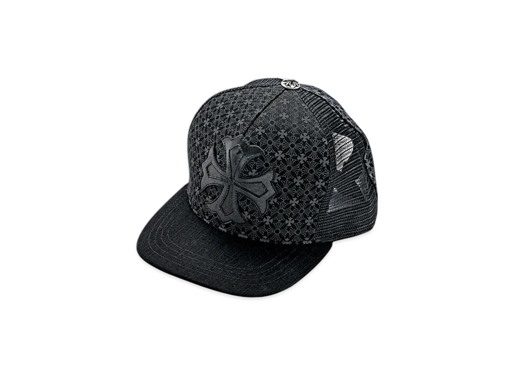 Chrome Hearts Denim Front CH Plus Patch Trucker Cap "Black"