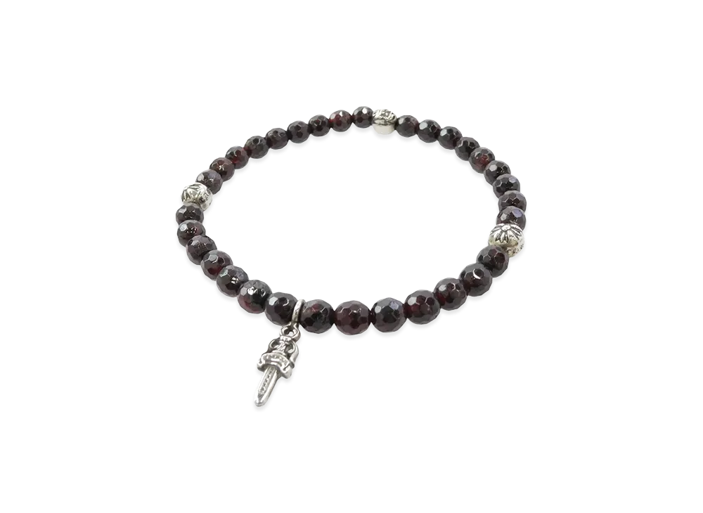 クロムハーツ BEAD47 6mm スタックダガー ビーズ ブレスレット "ブラック"