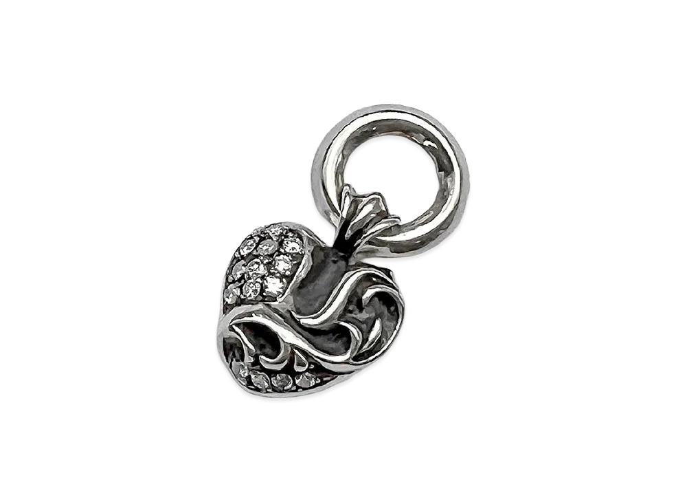Chrome Hearts Heart Pave Diamond Charm "Silver"