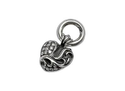 Chrome Hearts Heart Pave Diamond Charm "Silver"