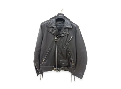 Chrome Hearts x Hermes JJ Dean Dagger Zip Double Riders Jacket "Black"