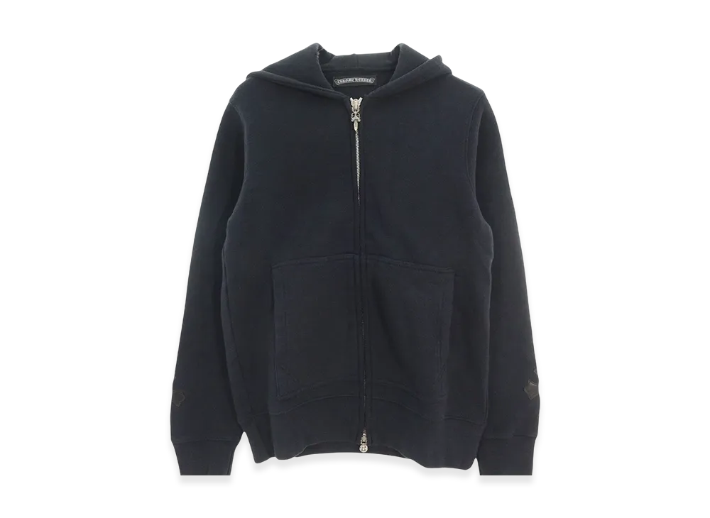 Chrome Hearts Sleeve Cross Patch Zip Up Hoodie "Black"