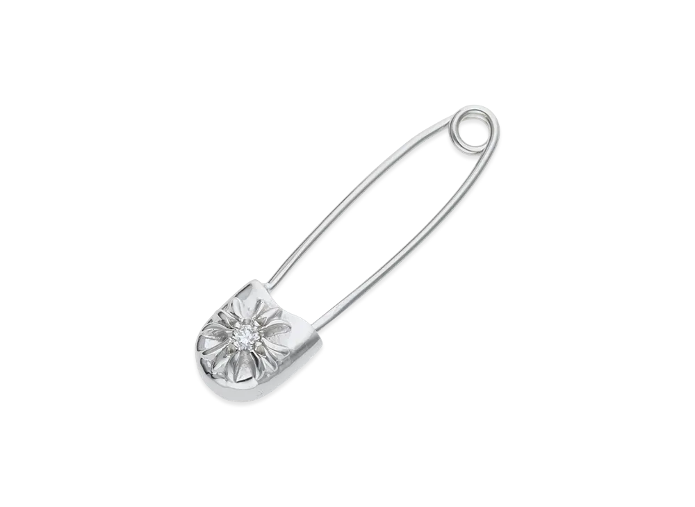 Chrome Hearts 18K Safety Pin 1DIA Small Safety Pin 1DIA "White Gold"