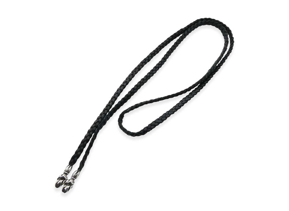 クロムハーツ リップ&タン レザーブレード レザーブレイド ネックレス "ブラック/シルバー"