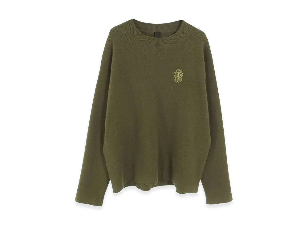 Chrome Hearts Dagger Embroidered Cashmere Knit "Khaki"