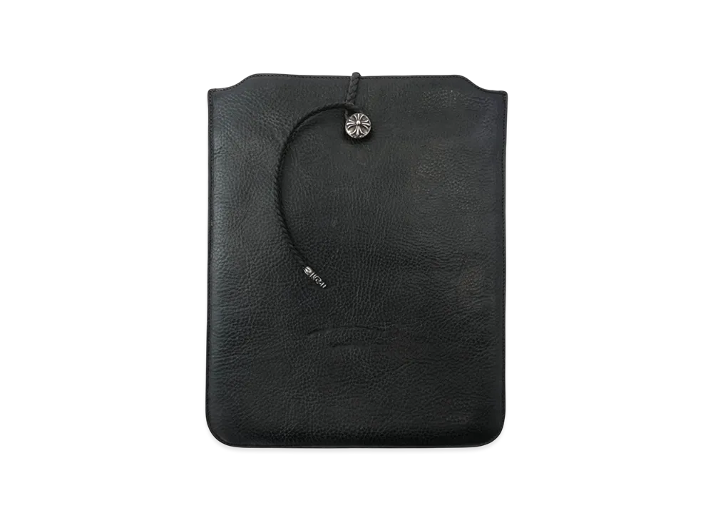 Chrome Hearts Cross Button Leather Tablet Case "Black/Silver"