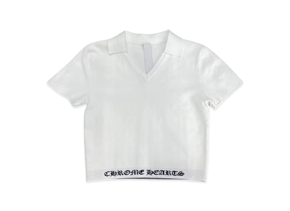Chrome Hearts Knit Polo Cropped Top "White"