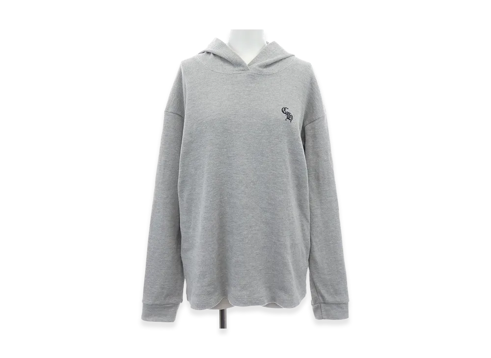 クロムハーツ CH刺繍 ワッフル プルオーバー フーディー "グレー"