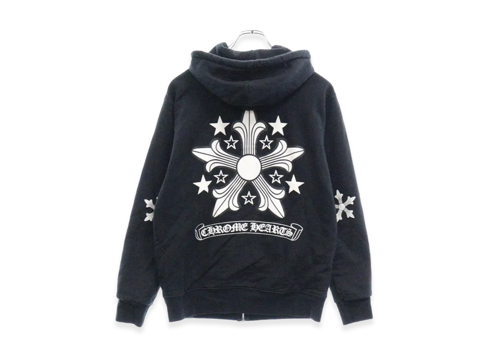 Chrome Hearts Back Star Print Thermal Zip Hoodie "Black"
