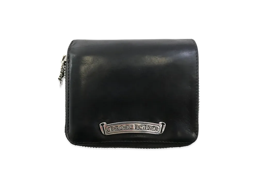 クロムハーツ スクエアジップビル レザーウォレット "ブラック"